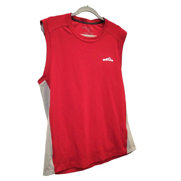 Eddie Bauer Sport Active Fit Red Gray Basketball Sleeveless Tank Top Men Sz M - Picture 3 of 4